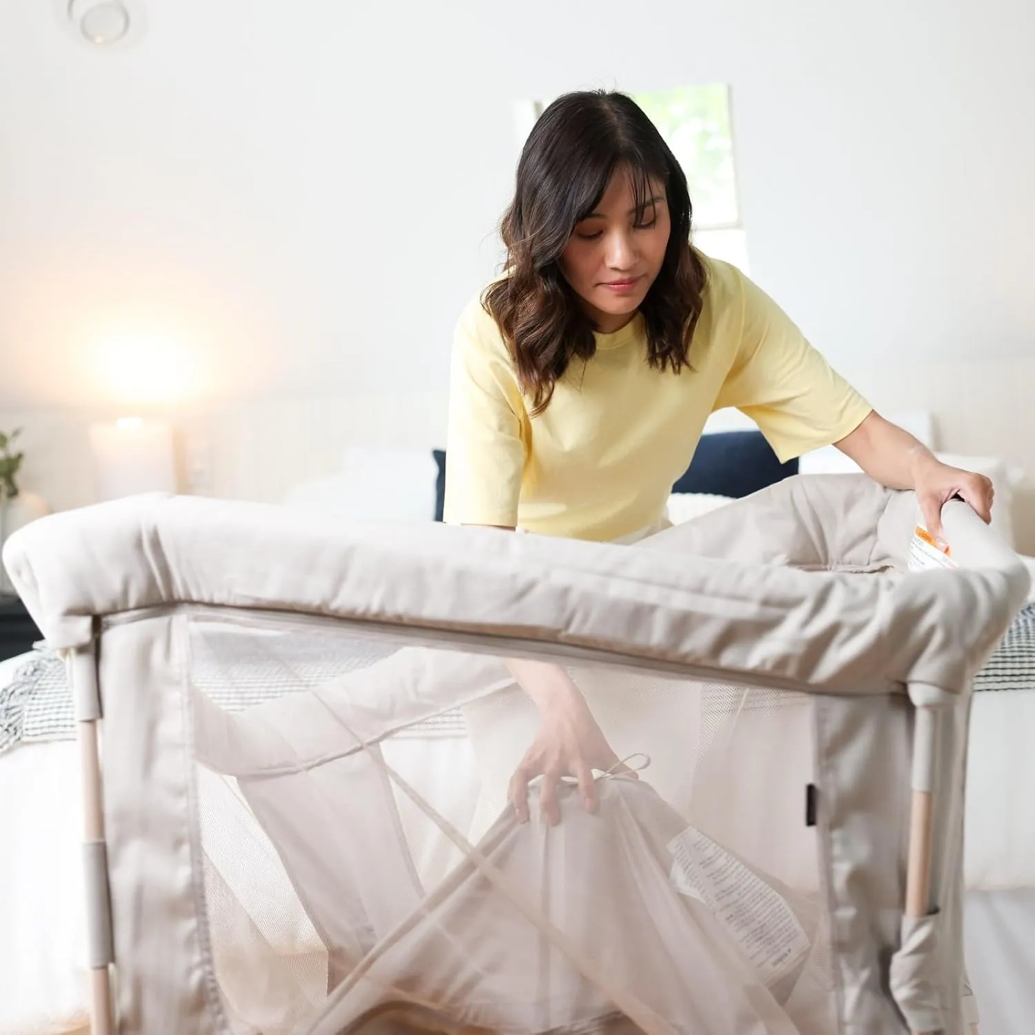 Maxi-Cosi Swift Baby Playpen with Mat, Baby Play Yards, Pack and Play with Bassinet - Portable Playpen for Babies and Toddlers, Classic Graphite