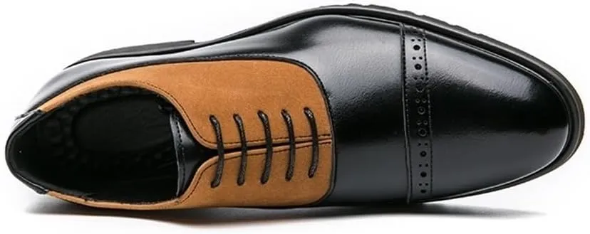 Men Classic Brogue Oxford Dress Shoes British Style Lace Up Business Casual Leather Formal