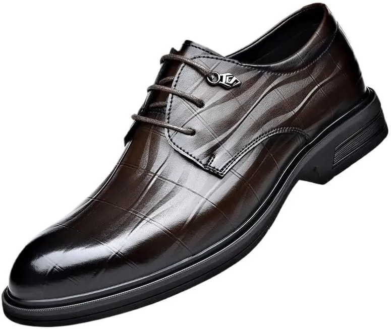 Men's Brogue Oxfords Shoes Mens Classic Lace-up Formal Leather Dress Shoes