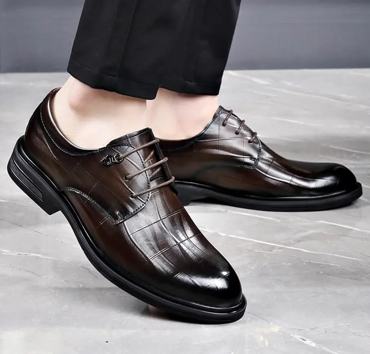 Men's Brogue Oxfords Shoes Mens Classic Lace-up Formal Leather Dress Shoes