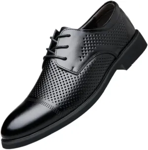 Men's Business Dress Casual Shoes Breathable Formal Shoes for Men Dress Shoes Hollow Brogues Lace Up Shoes for Wedding Evening Uniform Party Office