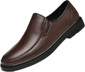 Mens Casual Dress Shoes Oxford Round Toe Lightweight Comfortable Leather Non Slip Sole Business Prom Formal Events