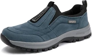 Men's Casual Fashion Waterproof Anti-Slip Lightweight Orthopedic Loafers,Low-top Safety Sneakers Comfortable Walking Boat Shoe，Extended Width Foot Breathable Sneakers