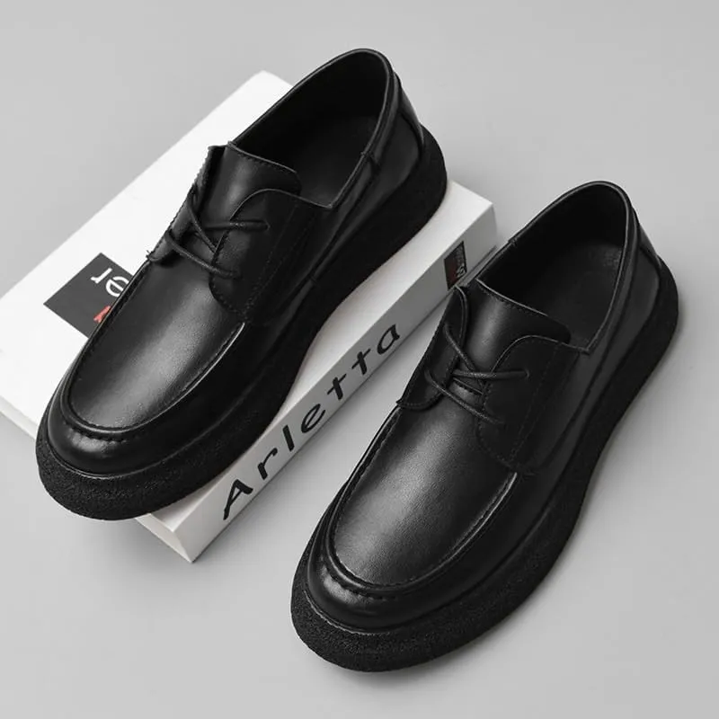 Men's Classic Lace Up Low Top Leather Dress Shoes Gentleman Wedding Business Work Office Outdoor Party Casual Shoes