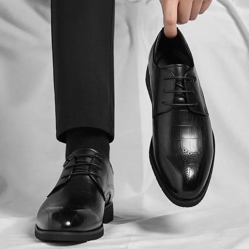Men's Classic Oxfords Shoes Men Faux Patent Leather Tuxedo Dress Shoes Men Pointed Toe Lace Up Business Tuxedo Shoes