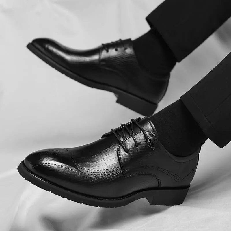 Men's Classic Oxfords Shoes Men Faux Patent Leather Tuxedo Dress Shoes Men Pointed Toe Lace Up Business Tuxedo Shoes
