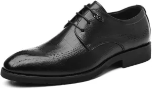 Men's Classic Oxfords Shoes Men Faux Patent Leather Tuxedo Dress Shoes Men Pointed Toe Lace Up Business Tuxedo Shoes