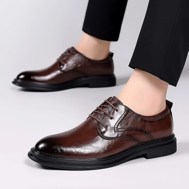 Men's Dress Shoes Slip On Pointed Toe Classic Formal Business Oxfords Shoes Casual Wedding Derby Shoe for Men