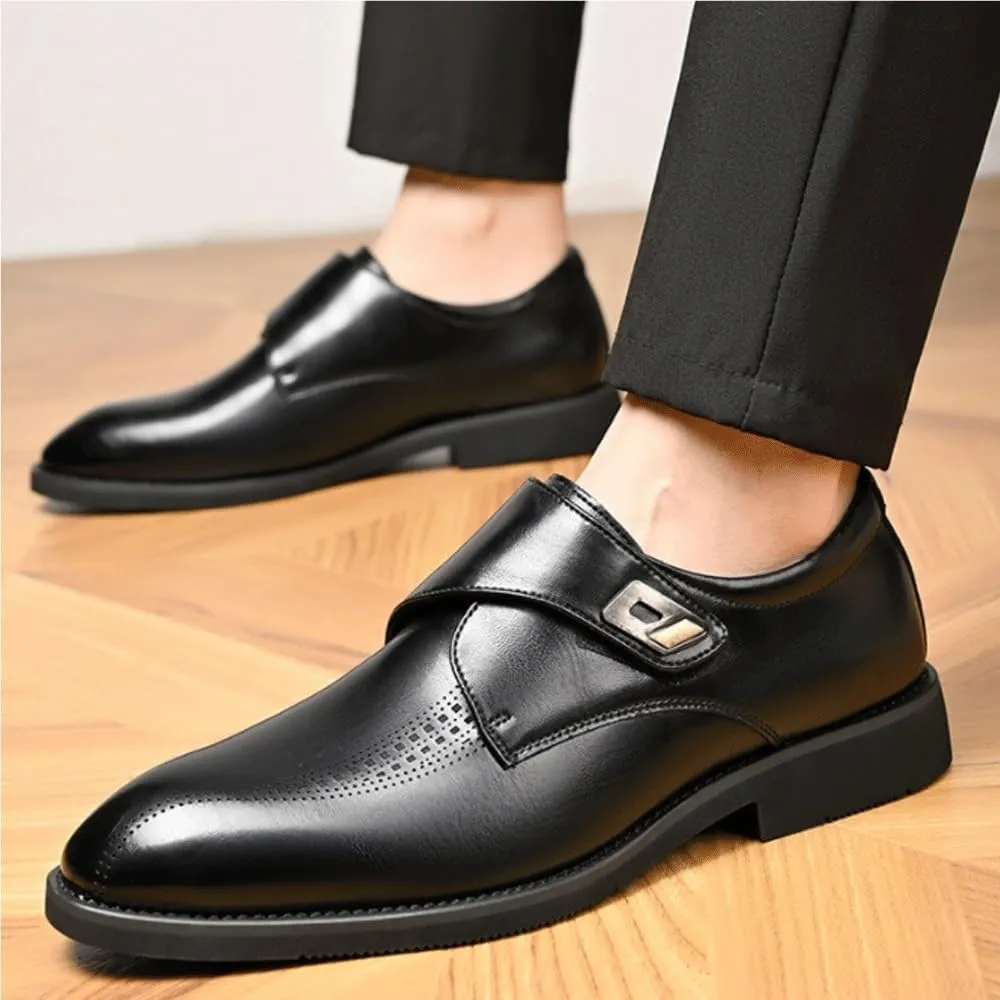 Men's Formal Dress Shoes Leather Oxford Brogue Wingtip Slip On Pointed Toe Wedding Business Shoes