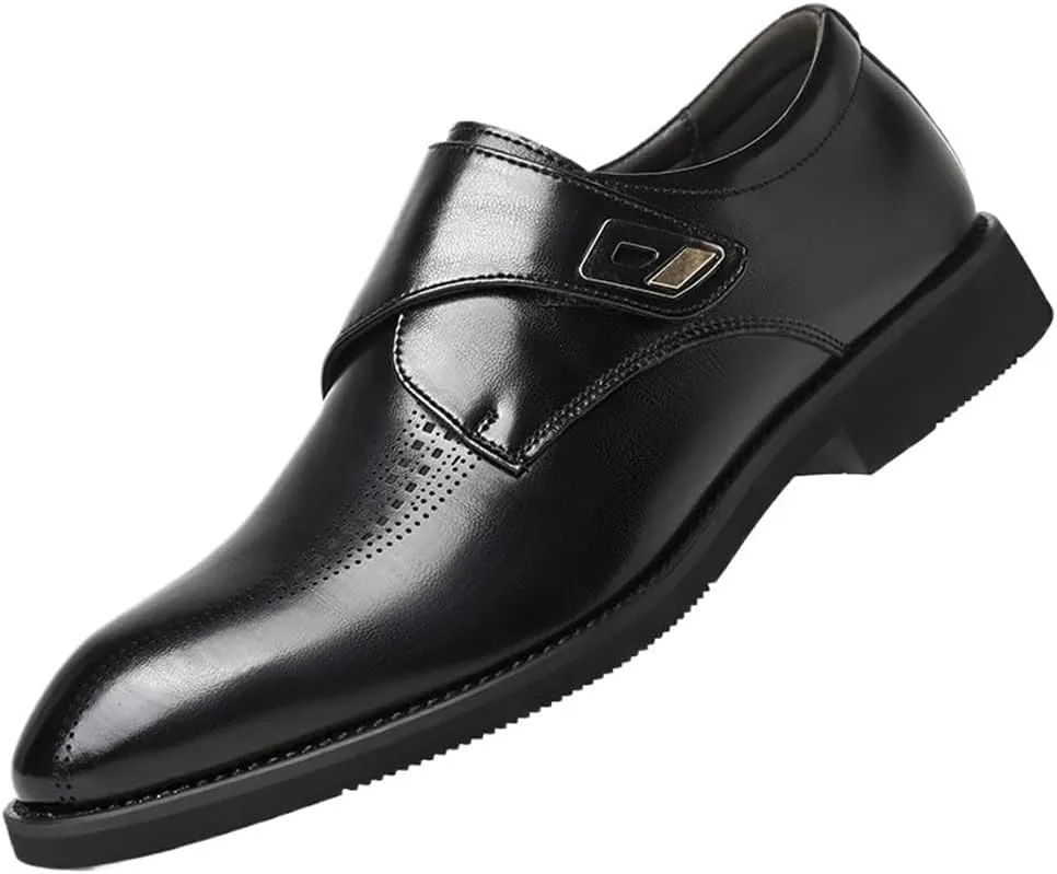 Men's Formal Dress Shoes Leather Oxford Brogue Wingtip Slip On Pointed Toe Wedding Business Shoes