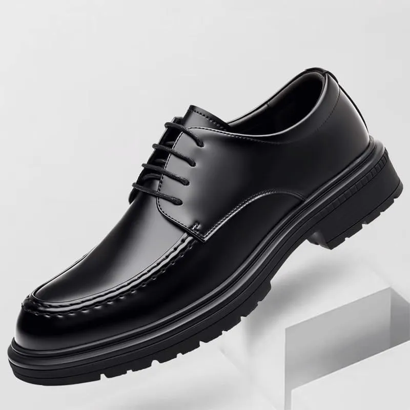 Men's Genuine Leather Platform Oxfords Shoes Fashion Classic Lace Up Dress Shoes Non Slip Casual Business Brogue