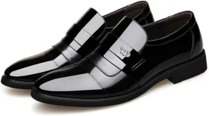 Mens Invisible Elevator Oxford Dress Shoes Luxury Lacquer Leather Pointed Toe Fashion Classic Height Increasing