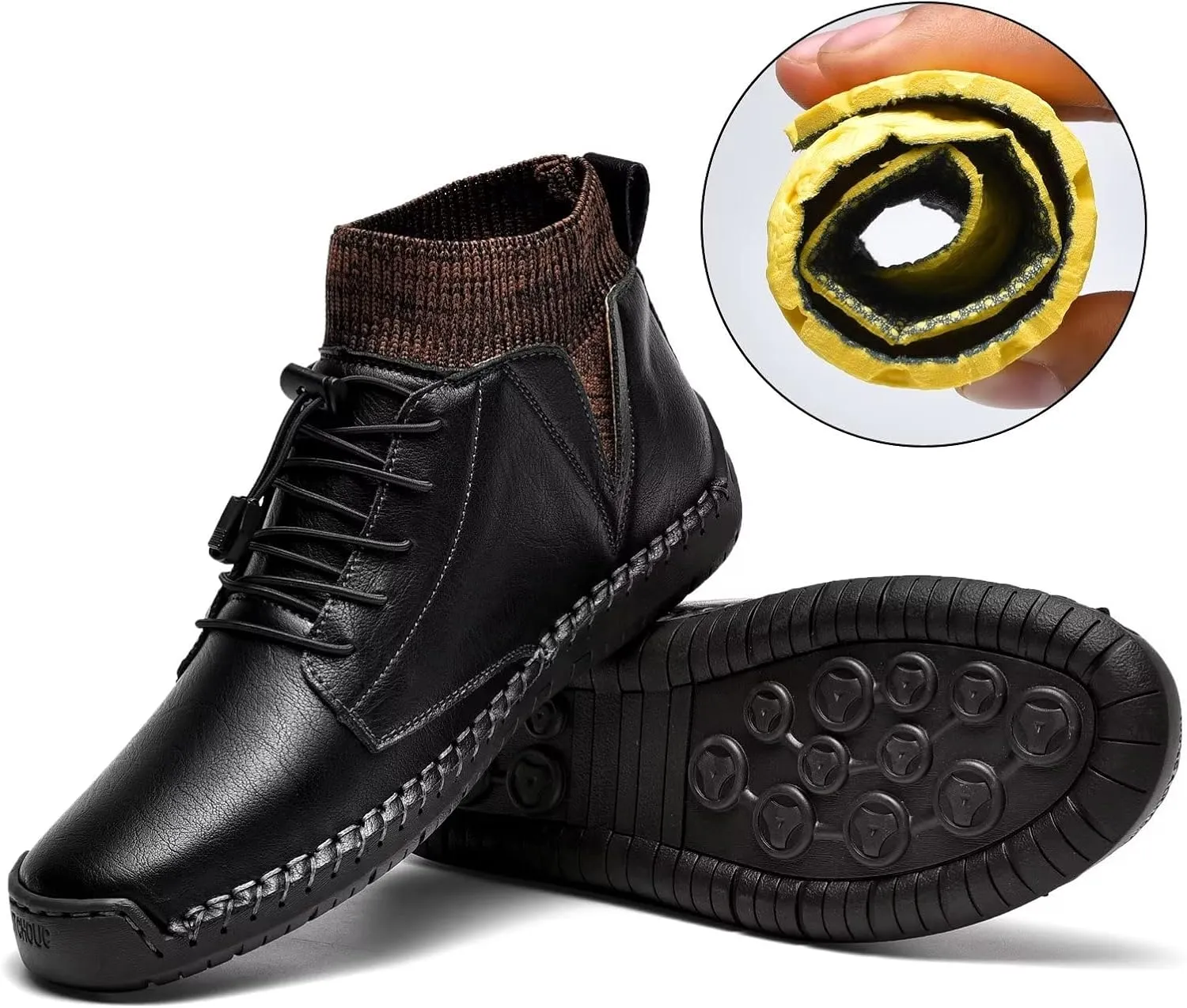 Men's Leather Loafers Fashion Casual Slip On Penny Beck Driving Loafer Shoes Ankle Chukka Boots For Men【Includes Extra Insole】