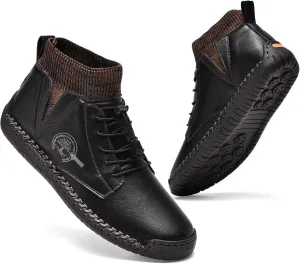 Men's Leather Loafers Fashion Casual Slip On Penny Beck Driving Loafer Shoes Ankle Chukka Boots For Men【Includes Extra Insole】