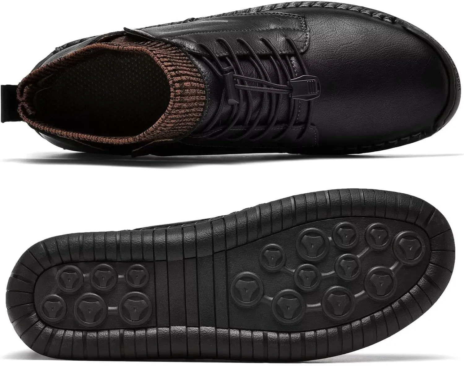 Men's Leather Loafers Fashion Casual Slip On Penny Beck Driving Loafer Shoes Ankle Chukka Boots For Men【Includes Extra Insole】