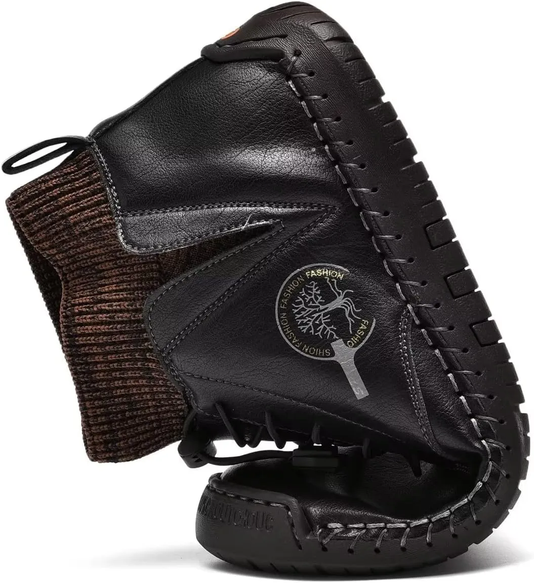 Men's Leather Loafers Fashion Casual Slip On Penny Beck Driving Loafer Shoes Ankle Chukka Boots For Men【Includes Extra Insole】