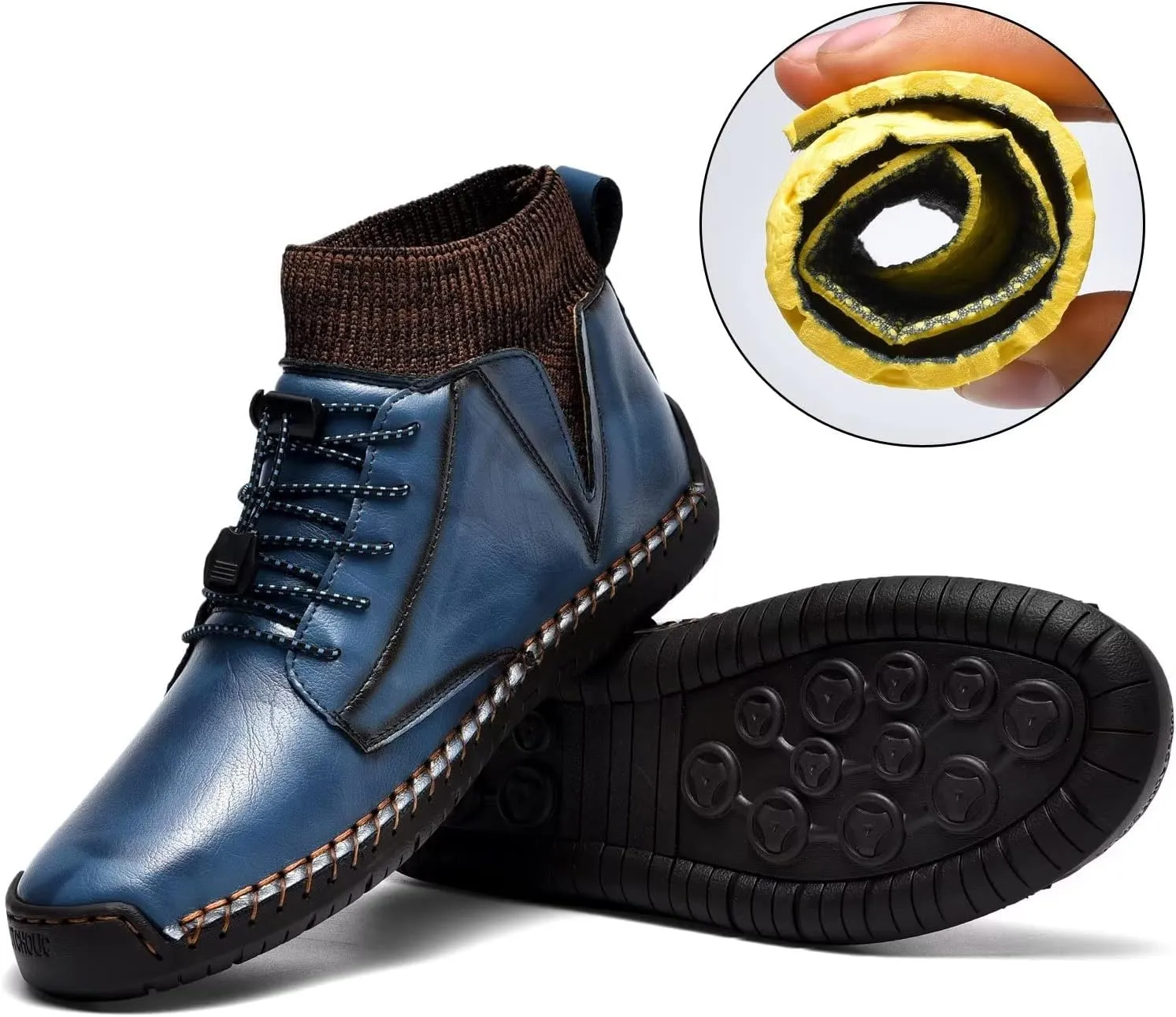 Men's Leather Loafers Fashion Casual Slip On Penny Beck Driving Loafer Shoes Ankle Chukka Boots For Men【Includes Extra Insole】