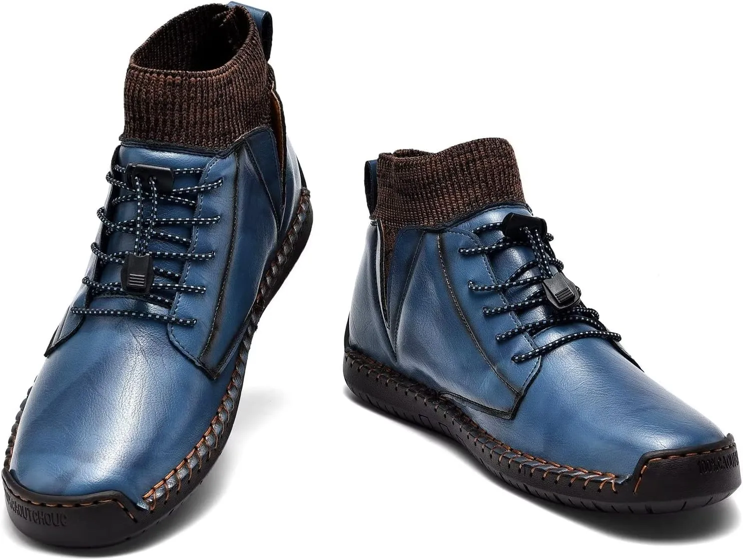 Men's Leather Loafers Fashion Casual Slip On Penny Beck Driving Loafer Shoes Ankle Chukka Boots For Men【Includes Extra Insole】