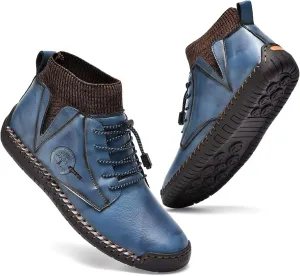 Men's Leather Loafers Fashion Casual Slip On Penny Beck Driving Loafer Shoes Ankle Chukka Boots For Men【Includes Extra Insole】