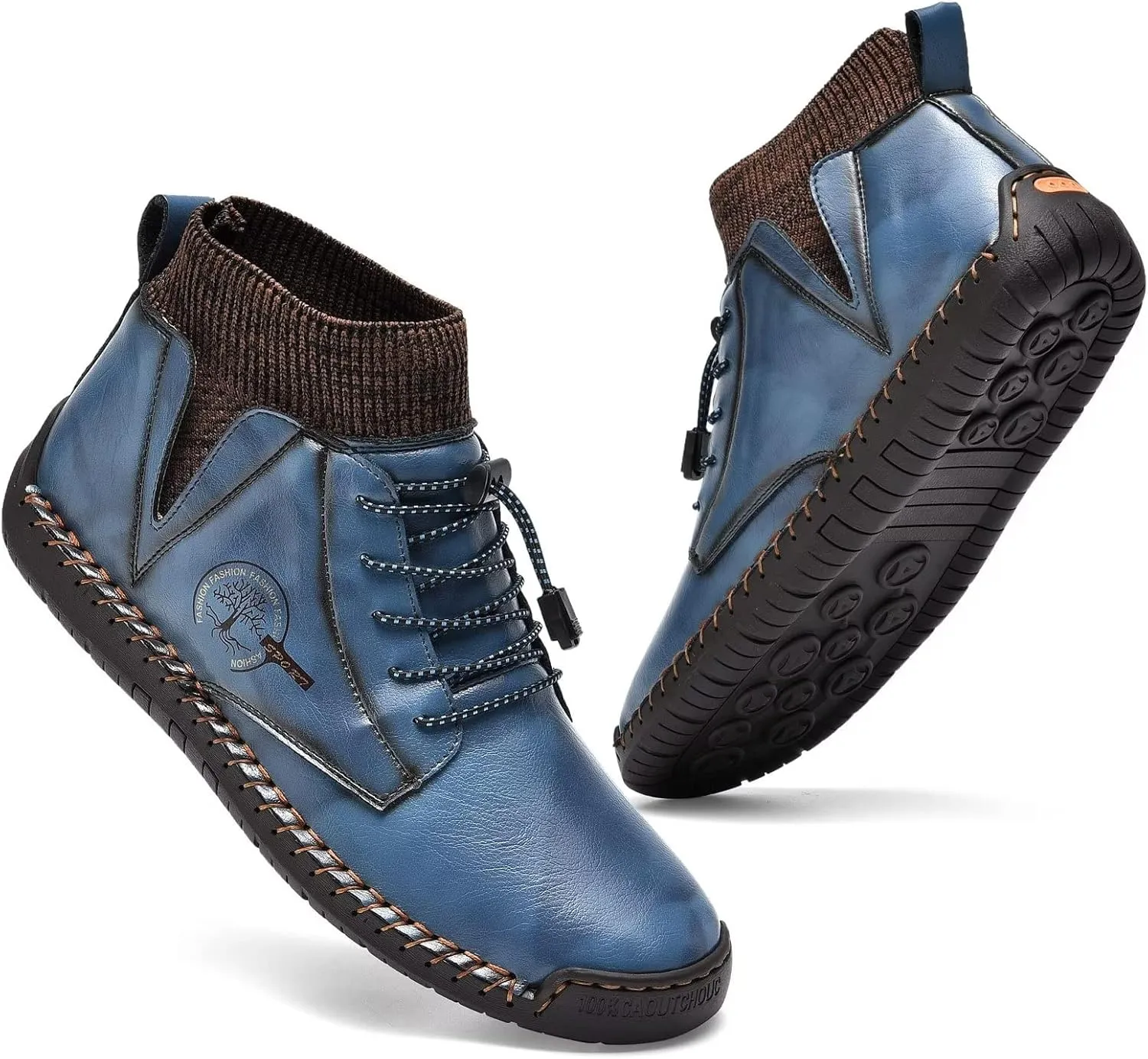 Men's Leather Loafers Fashion Casual Slip On Penny Beck Driving Loafer Shoes Ankle Chukka Boots For Men【Includes Extra Insole】