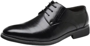 Mens Oxford Dress Shoes Leather Lace Up Business Brogue Fashion Wedding Party Social Outdoor Shoes for Men Comfortable