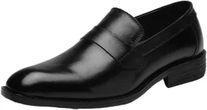 Men's Patent Leather Oxford Shoes, Breathable Pointed Toe Height-Increasing Formal Business Dress Shoes, Wedding & Prom Groom Shoes