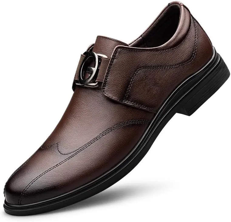Men's Tuxedo Dress Shoes Casual Work Office Comfortable Mens Business Oxfords Shoes Platform Slip-On Leather Shoes