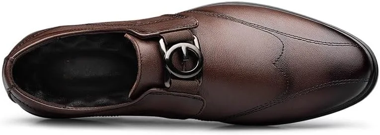 Men's Tuxedo Dress Shoes Casual Work Office Comfortable Mens Business Oxfords Shoes Platform Slip-On Leather Shoes
