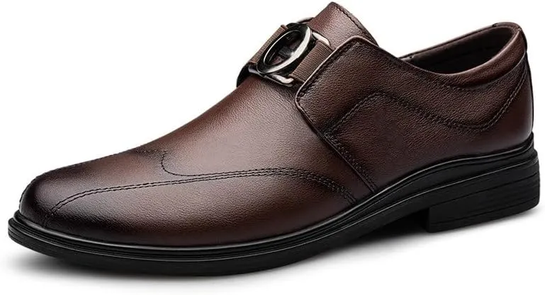 Men's Tuxedo Dress Shoes Casual Work Office Comfortable Mens Business Oxfords Shoes Platform Slip-On Leather Shoes
