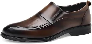 Men's Vintage Classic Slip-On Oxford Shoes | Leather Non-Slip Business Dress Shoes for Men