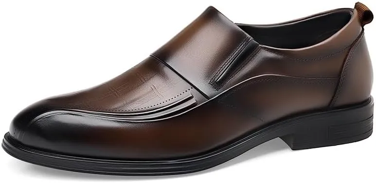Men's Vintage Classic Slip-On Oxford Shoes | Leather Non-Slip Business Dress Shoes for Men