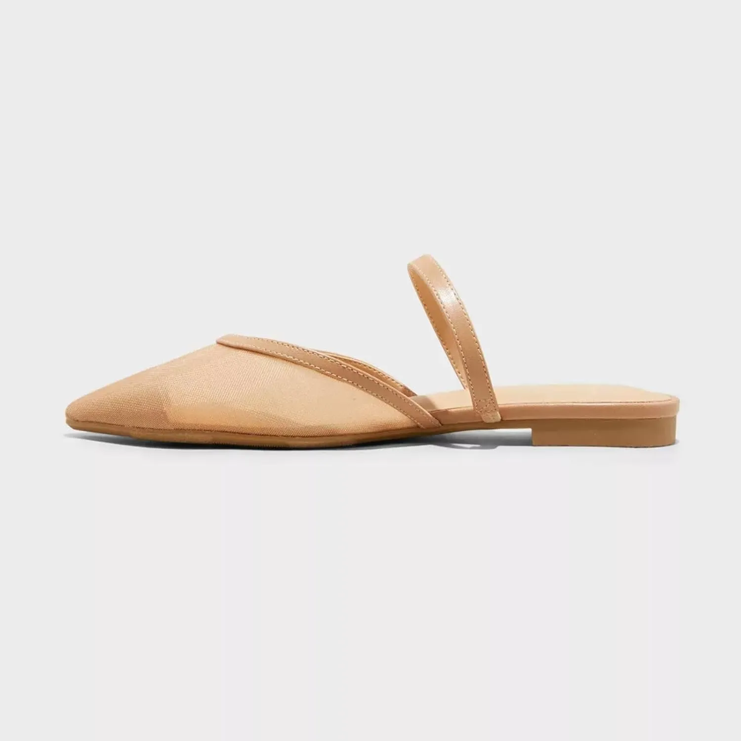 Mesh Mules for Women Comfy Raffia Woven Strap Closed Pointed Toe Mule Flats Casual Slip on Dress Slides Flats