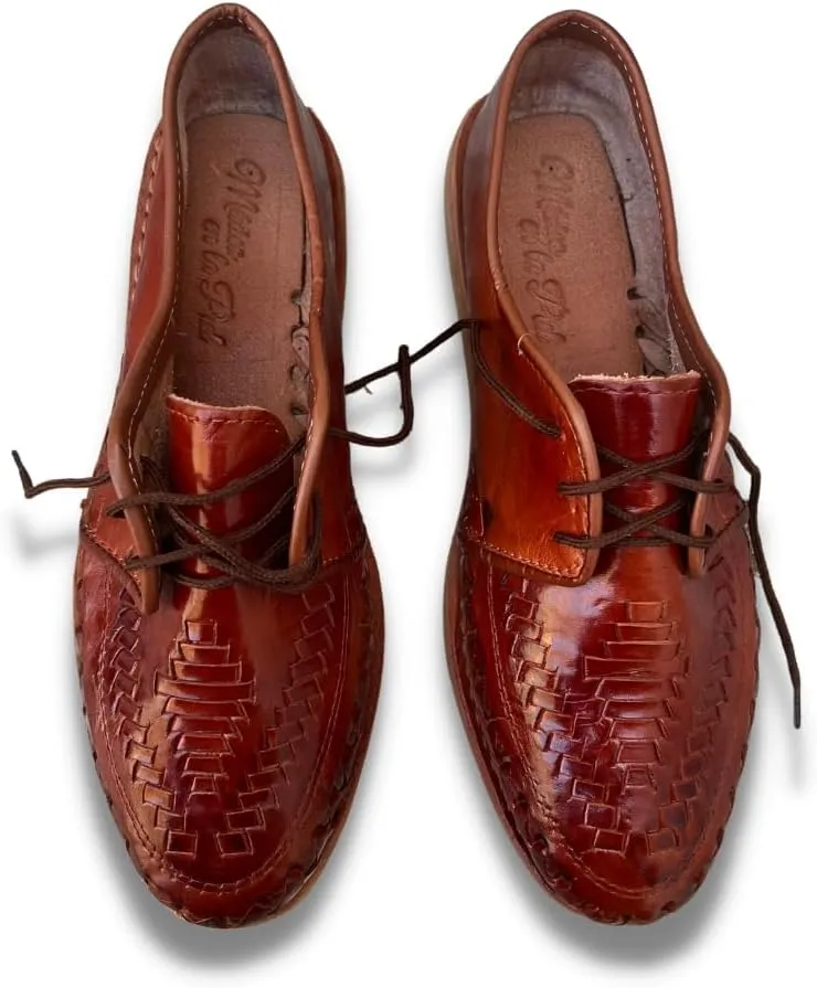 Mexico en la Piel: Handcrafted Men's Genuine Leather Lace-Up Huarache Sandals Shoes - Versatile & Durable