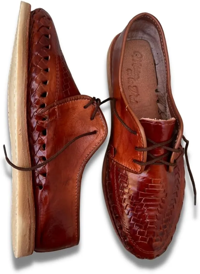 Mexico en la Piel: Handcrafted Men's Genuine Leather Lace-Up Huarache Sandals Shoes - Versatile & Durable
