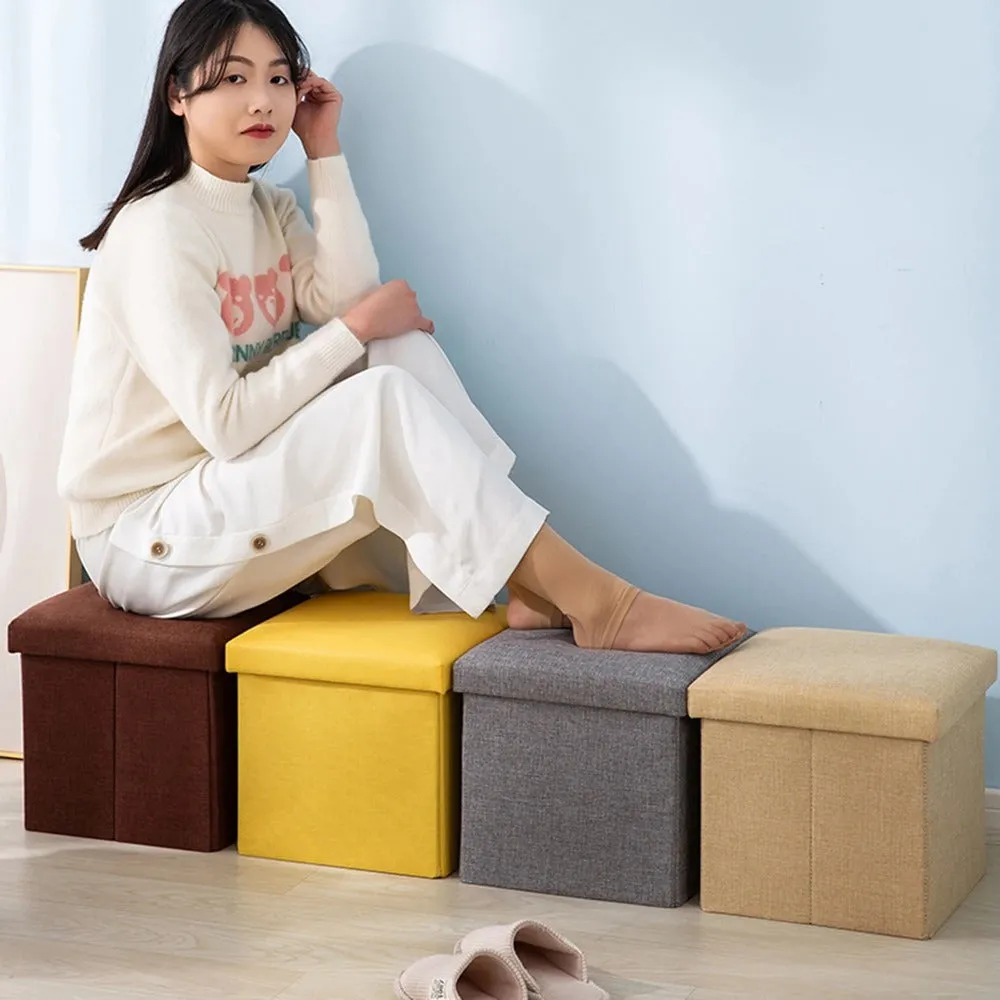 Mini Foldable Storage Sofa | Fabric and Durable Stool for Home Organization