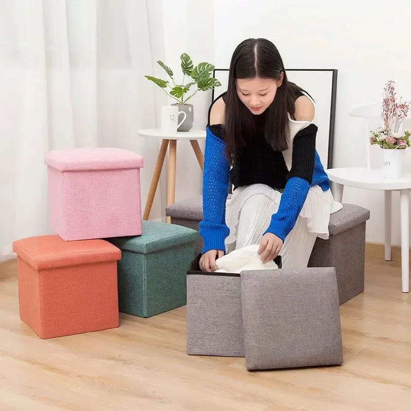 Mini Foldable Storage Sofa | Fabric and Durable Stool for Home Organization
