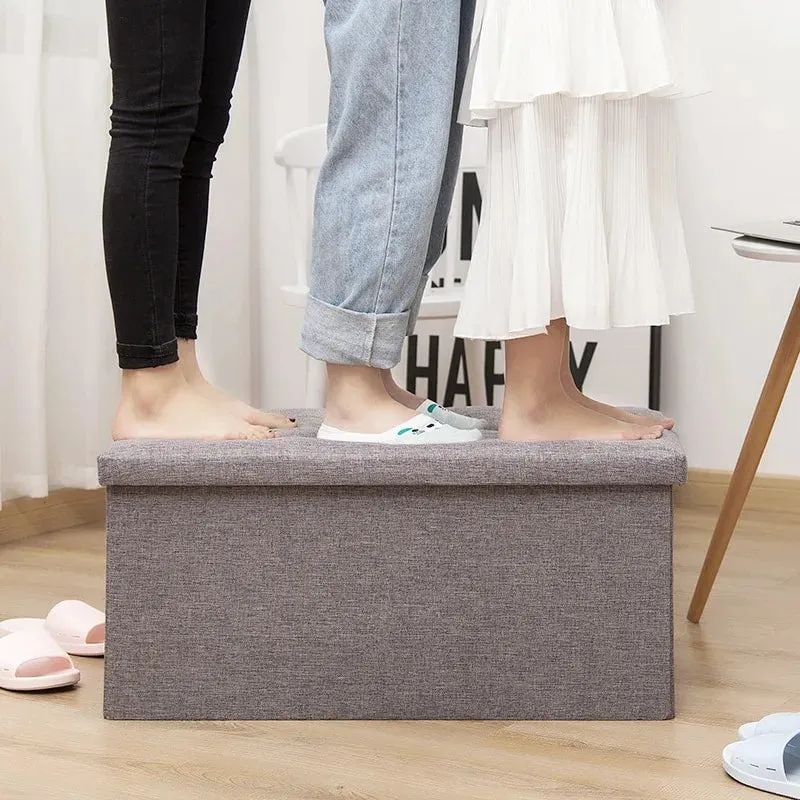 Mini Foldable Storage Sofa | Fabric and Durable Stool for Home Organization
