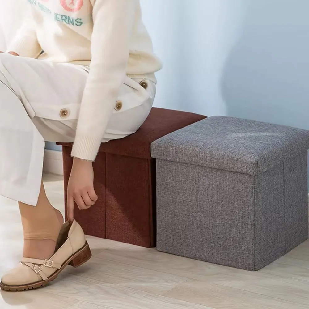 Mini Foldable Storage Sofa | Fabric and Durable Stool for Home Organization