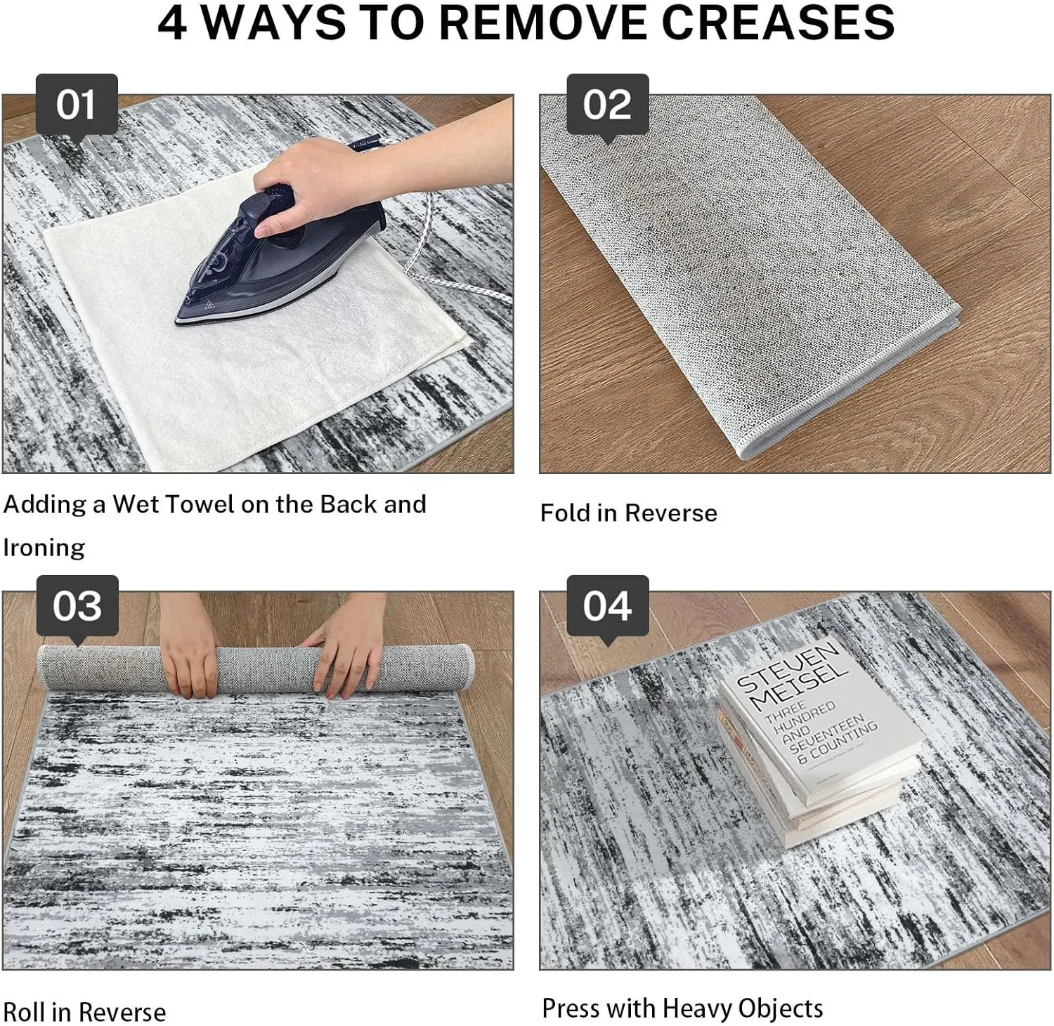 Modern Abstract Entryway Rug Indoor 2x3 Washable Rug Non-Slip Soft Small Area Rug Black Grey White Kitchen Mats Thin Print Faux Wool Floor Carpet Throw Rugs for Entrance Bedroom Home Decor