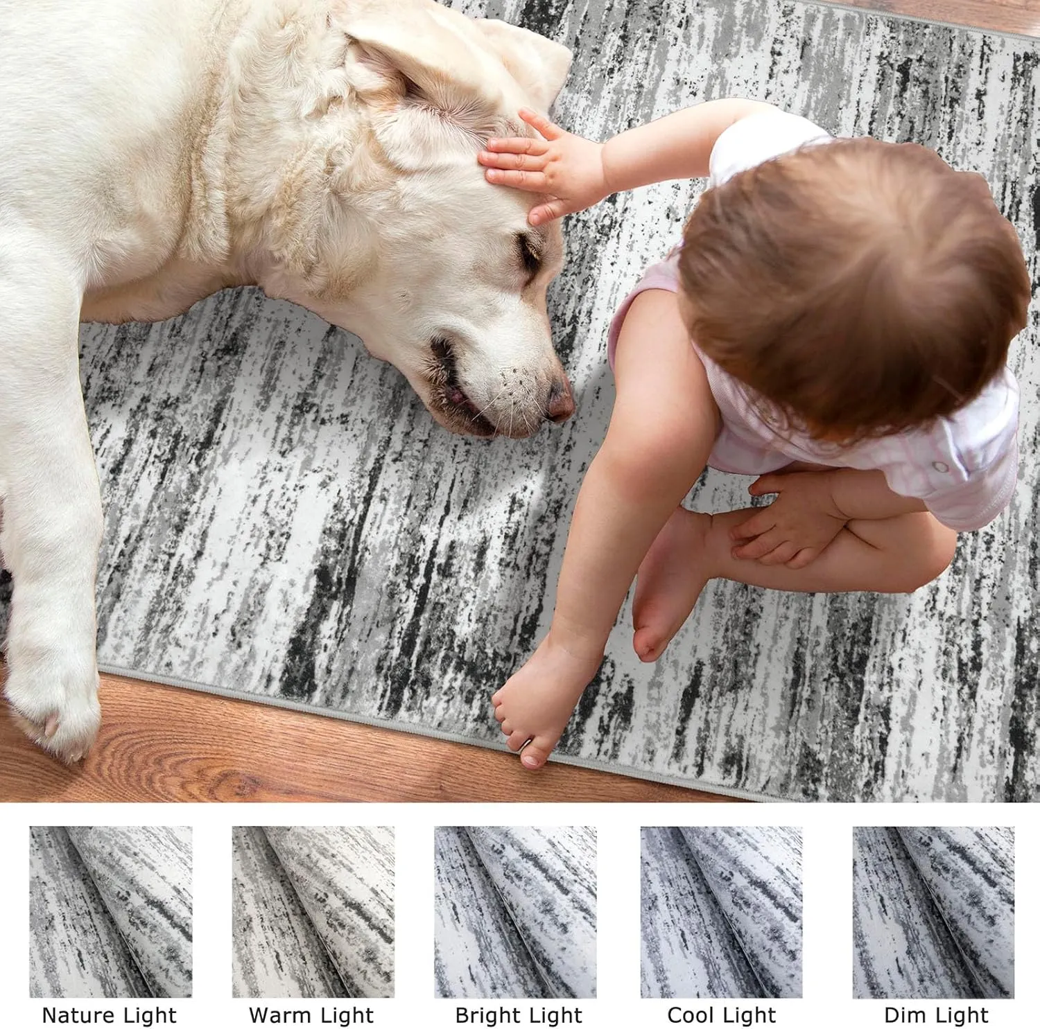 Modern Abstract Entryway Rug Indoor 2x3 Washable Rug Non-Slip Soft Small Area Rug Black Grey White Kitchen Mats Thin Print Faux Wool Floor Carpet Throw Rugs for Entrance Bedroom Home Decor