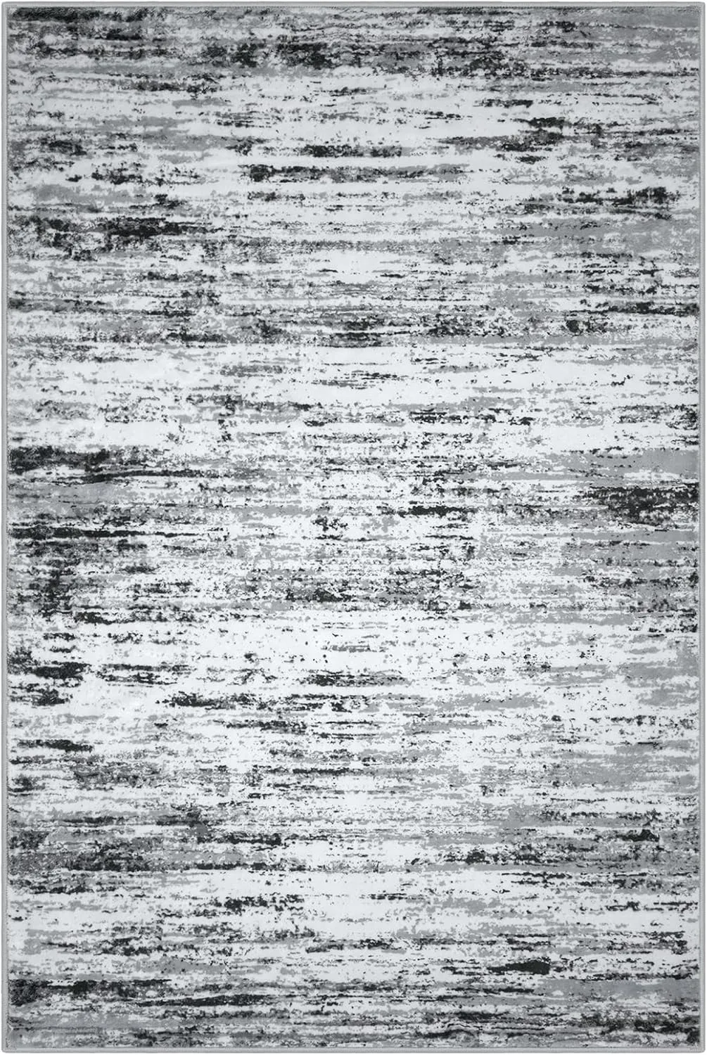 Modern Abstract Entryway Rug Indoor 2x3 Washable Rug Non-Slip Soft Small Area Rug Black Grey White Kitchen Mats Thin Print Faux Wool Floor Carpet Throw Rugs for Entrance Bedroom Home Decor