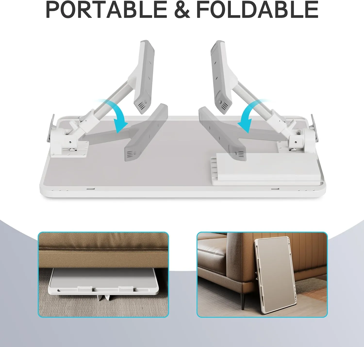 Monomi Laptop Desk for Bed, Height & Angle Adjustable Laptop Stand for Bed，Light Weight Foldable Portable Lap Desks Trays with Storage Drawers, Lap Table for Eating, Working, Writing and Drawing