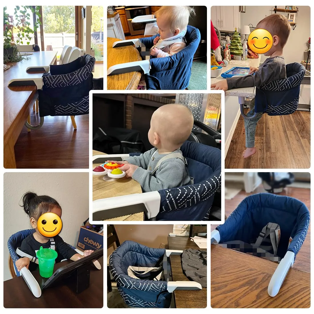 MTWML Portable High Chair for Table,Hook On High Chair That Attaches to Table,Space Saver Clip On Counter High Chair for Baby,Easy Clean Baby Feeding Seat with Carry Bag for Travel(Pure-Black)