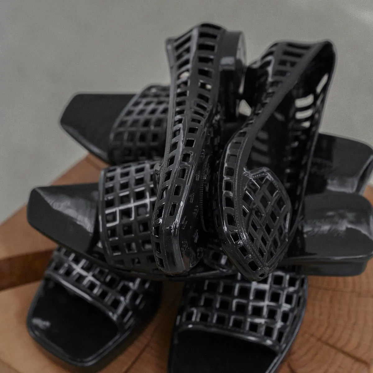 Mule/Squared Open Toe Dress Slides Sandals, Confortable Low Block Heel Jellies/Jelly Shoes for Women