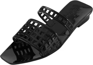 Mule/Squared Open Toe Dress Slides Sandals, Confortable Low Block Heel Jellies/Jelly Shoes for Women