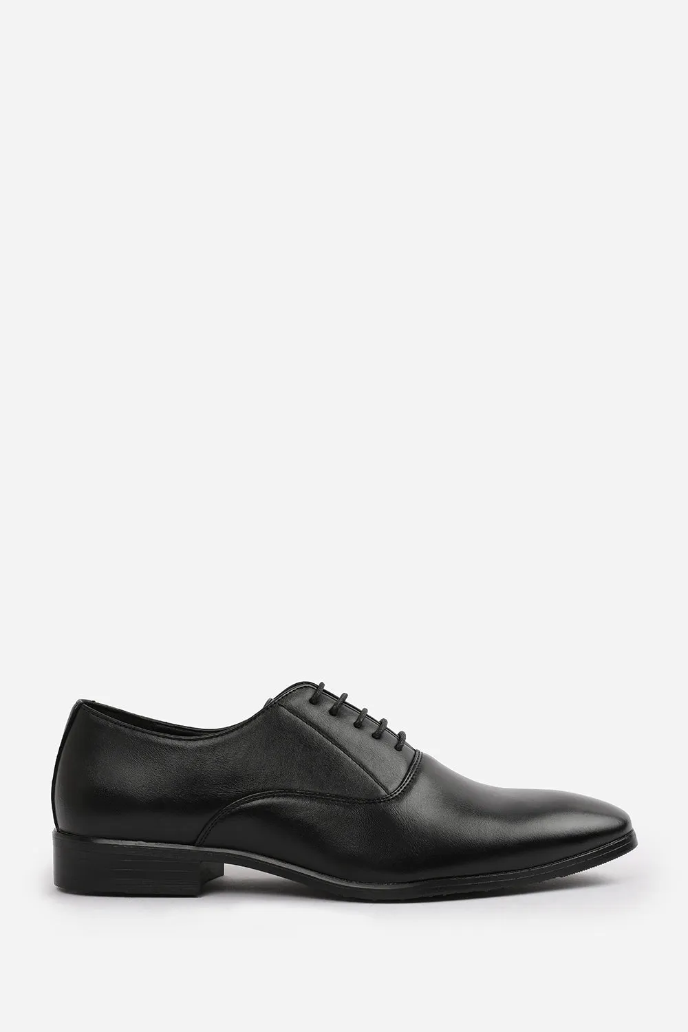 NICK OXFORD LACE UP WORK DRESS SHOES IN BLACK FAUX LEATHER