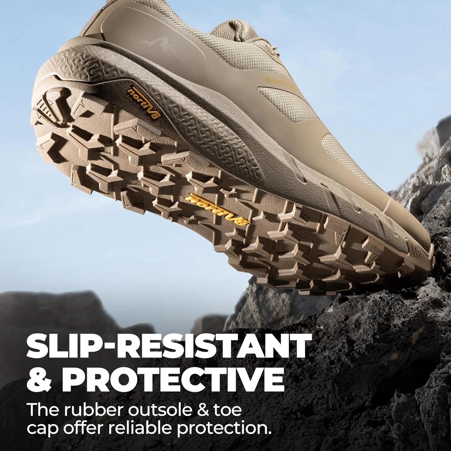 NORTIV 8 Men's Waterproof Hiking Shoes Lightweight Trekking Walking Fashion Sneakers with Arch Support for Camping Tennis Outdoor Training StreamRunner