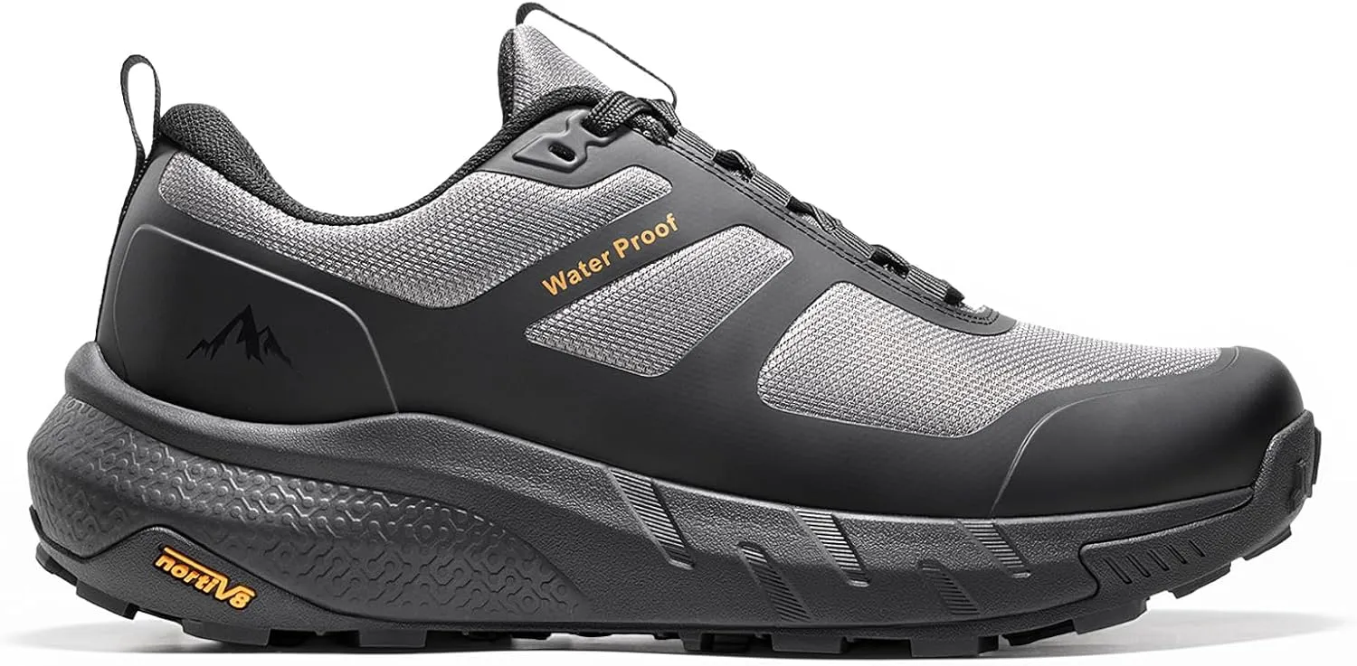 NORTIV 8 Men's Waterproof Hiking Shoes Lightweight Trekking Walking Fashion Sneakers with Arch Support for Camping Tennis Outdoor Training StreamRunner