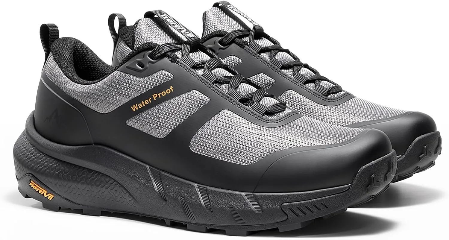 NORTIV 8 Men's Waterproof Hiking Shoes Lightweight Trekking Walking Fashion Sneakers with Arch Support for Camping Tennis Outdoor Training StreamRunner