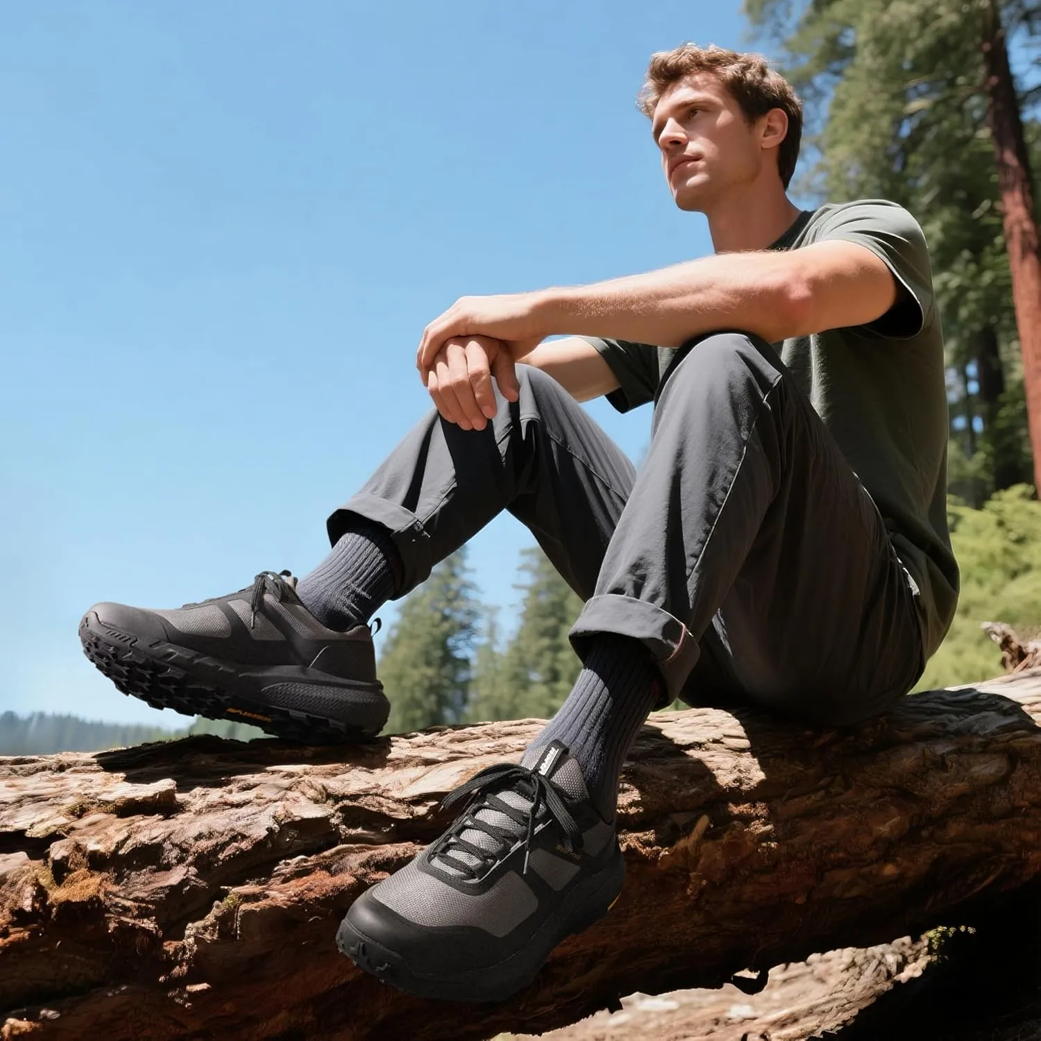 NORTIV 8 Men's Waterproof Hiking Shoes Lightweight Trekking Walking Fashion Sneakers with Arch Support for Camping Tennis Outdoor Training StreamRunner
